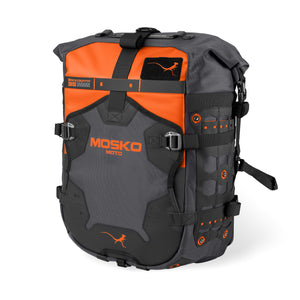 Mosko Moto Luggage Onyx/Orange / 25L + 25L / No Aux Pox Backcountry Pannier Kit (V2.5)