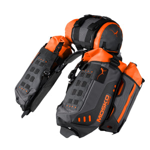 Mosko Moto Rackless System Onyx/Orange - Preorder / TWO AUX POX (Standard) Reckless 40L (V4.0)