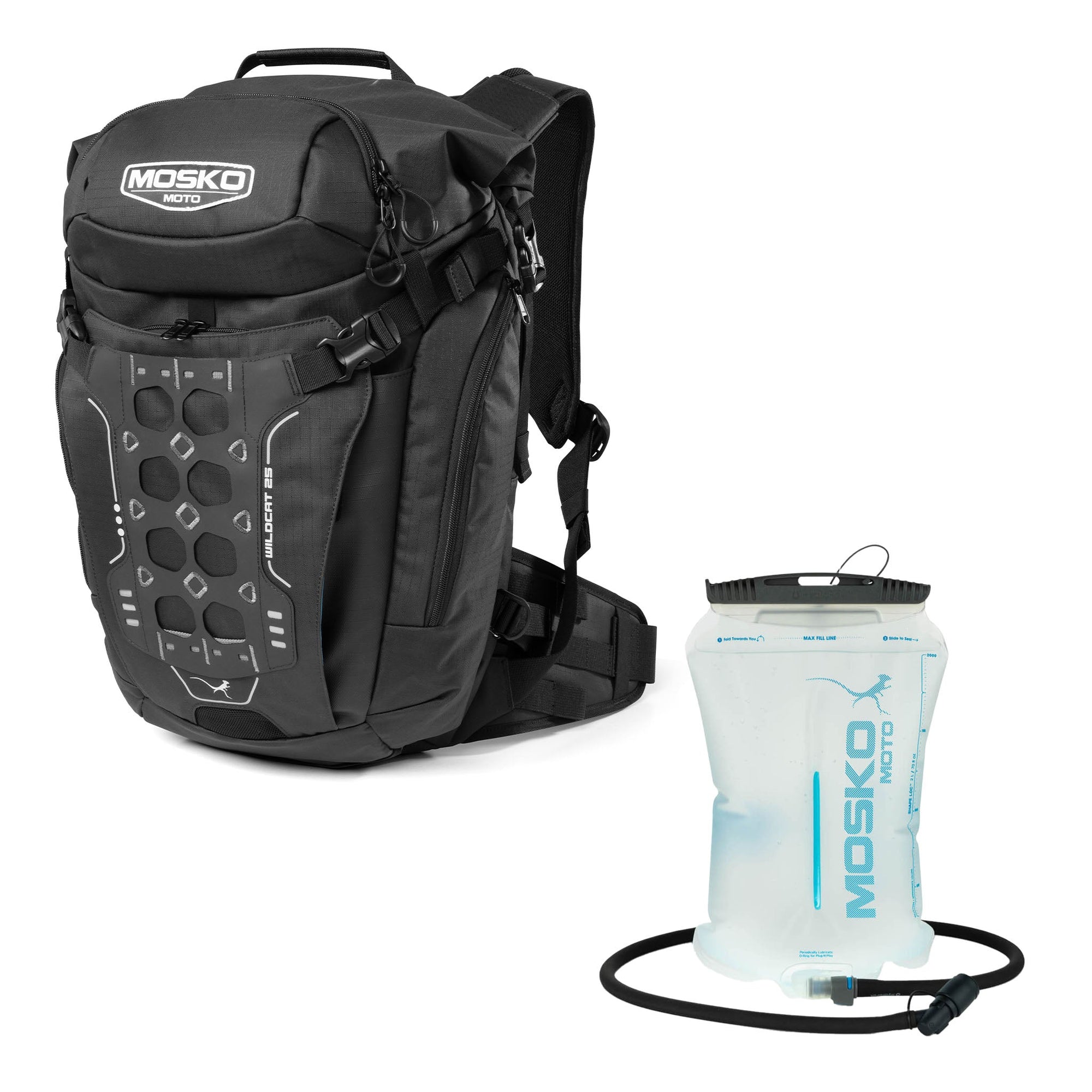 Mosko Moto Luggage Black / with 3L Reservoir / without Chest Rig Wildcat 25L Backpack