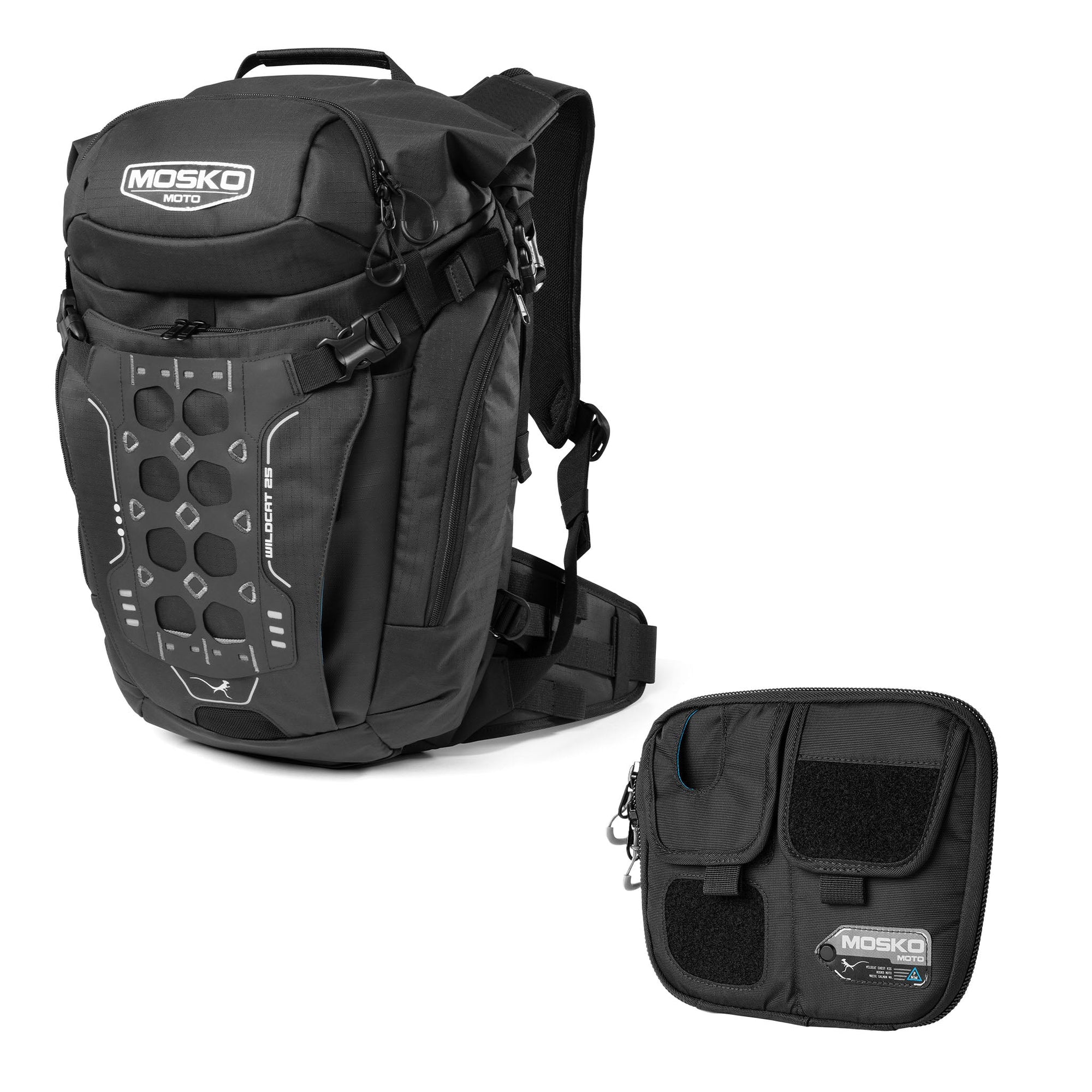 Mosko Moto Luggage Black / without 3L Reservoir / with Chest Rig Wildcat 25L Backpack