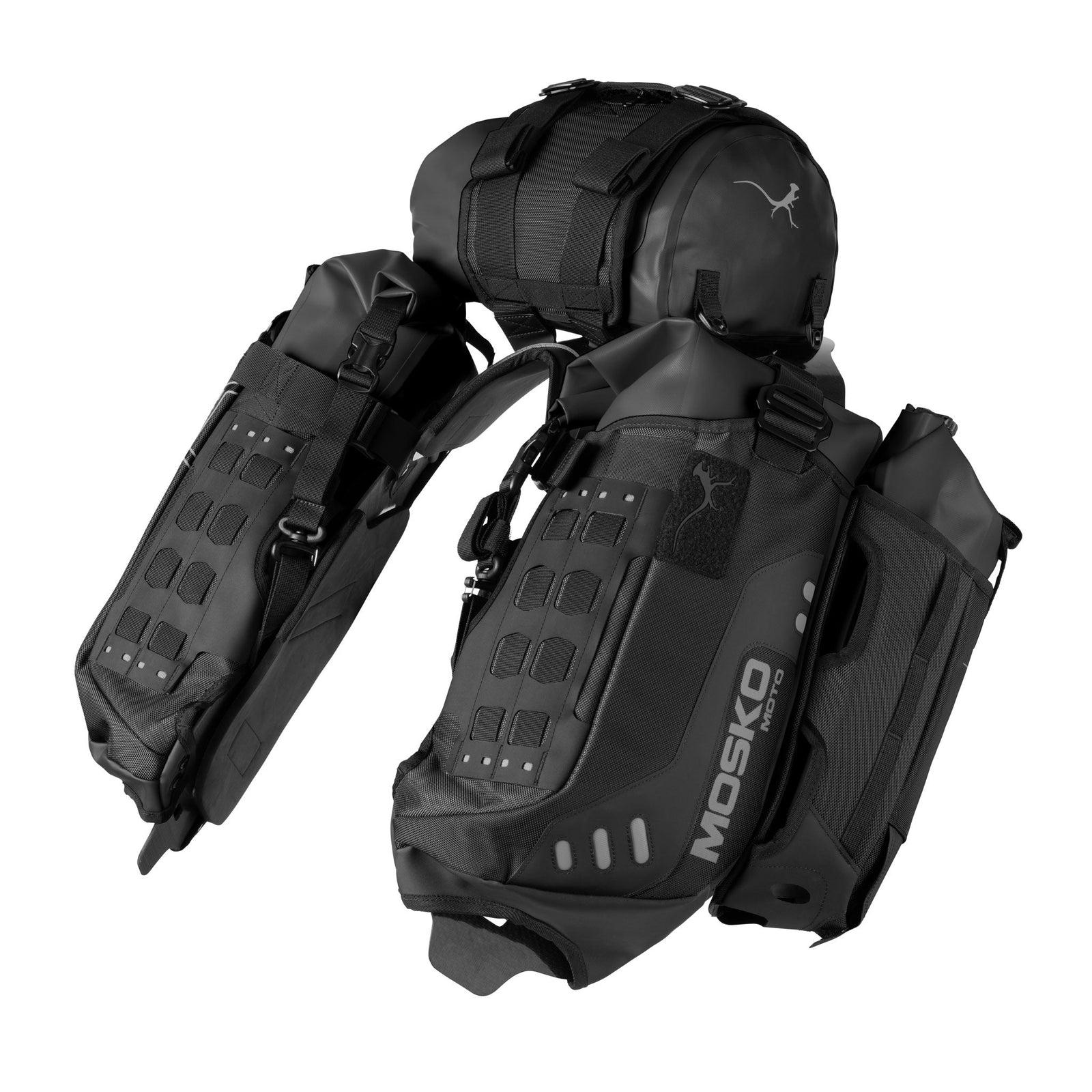 Mosko Moto Luggage Triple Black / Stinger 8L / TWO AUX POX Reckless 40L (V4.0)