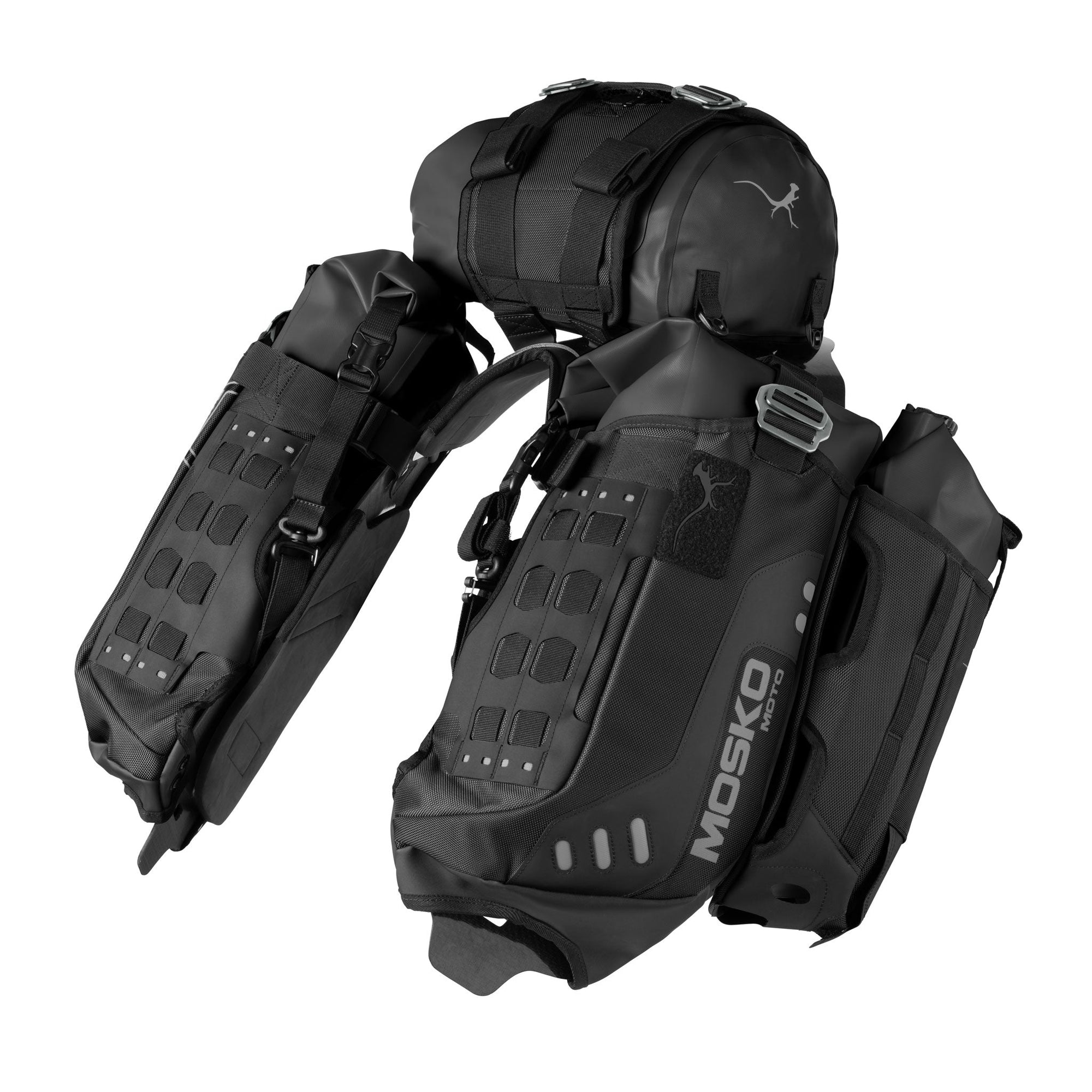 Mosko Moto Luggage Triple Black / Stinger 8L / TWO AUX POX Reckless 40L (V4.0)