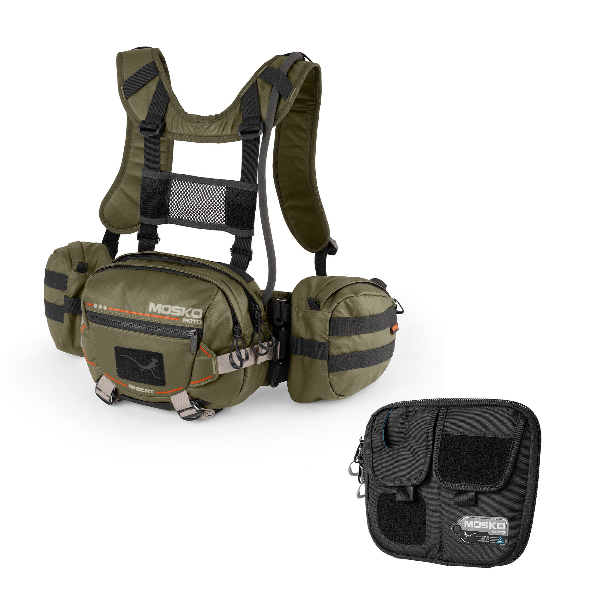Mosko Moto Luggage Woodland / with Chest Rig Apecat 9L Harness