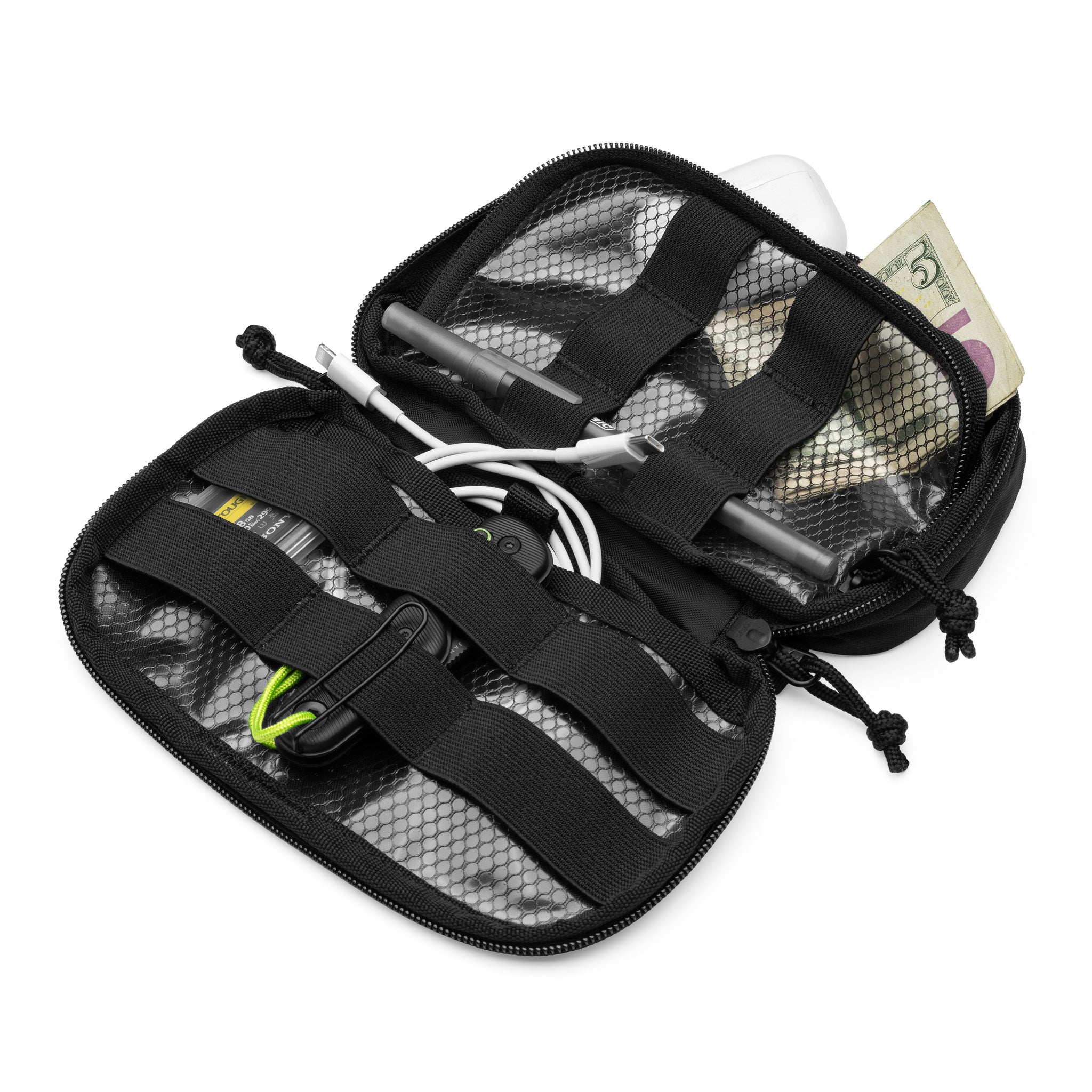 Small Diaper Bag Organizer Pouch - Cotton Embroidery Travel Pouch With Tiger Design
