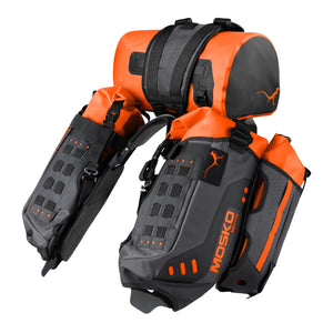 Mosko Moto Rackless System Onyx/Orange / Stinger 22L / TWO AUX POX (Standard) Reckless 40L (V4.0)